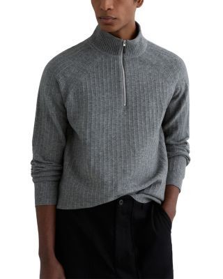 Reiss Aldershot Half Zip Funnel Textured Jumper Sweater