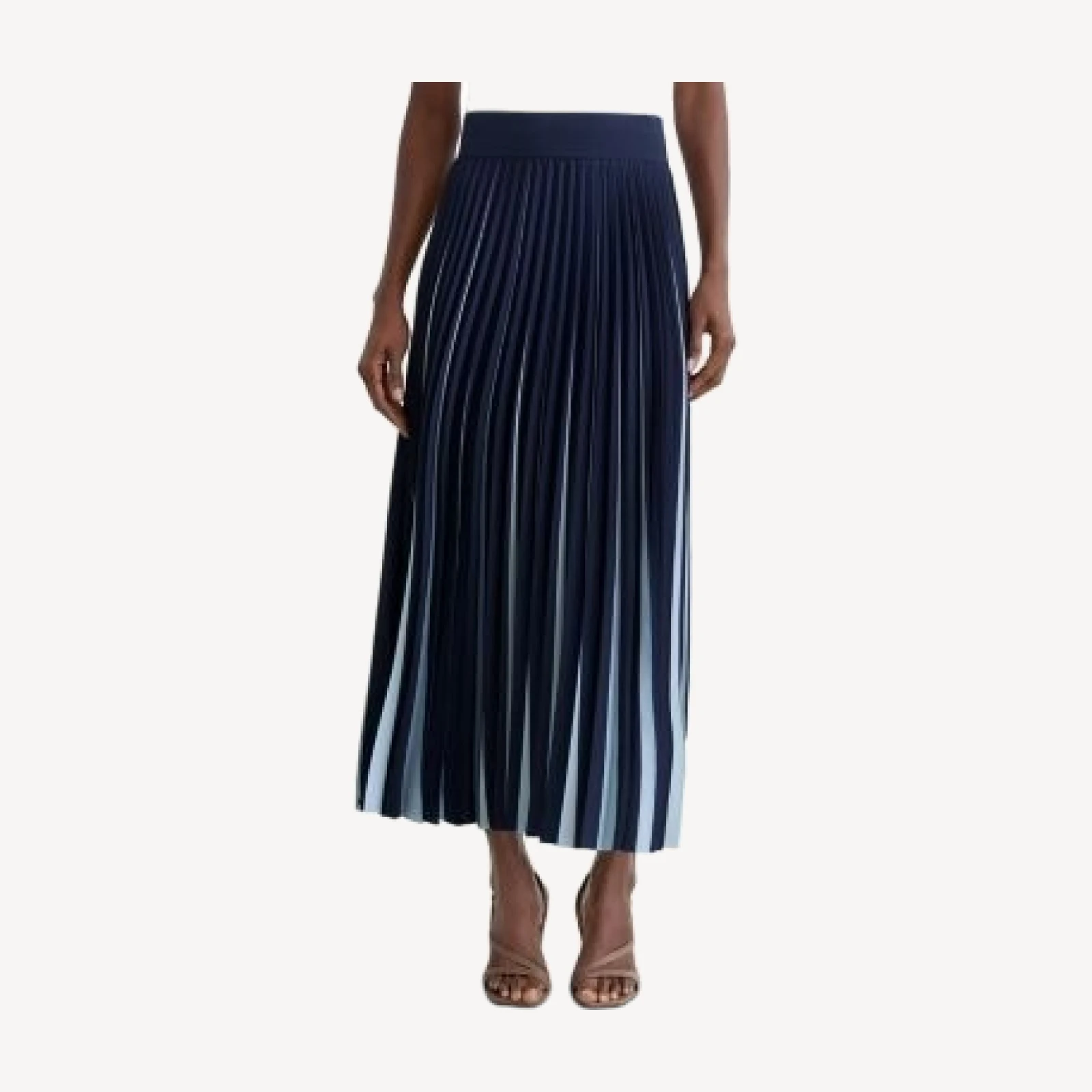 Reiss Serena Two Tone Pleated Midi Skirt