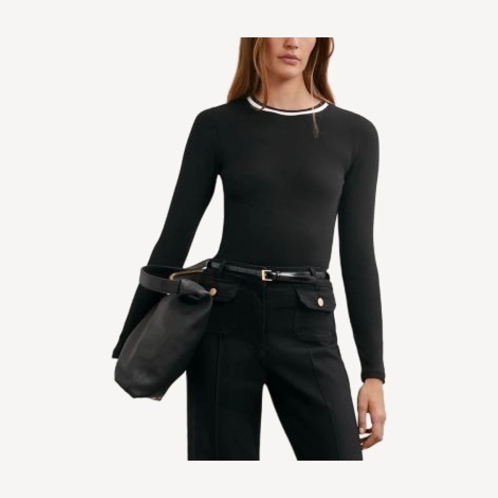 Reiss Tilly Long Sleeve Ribbed Tee