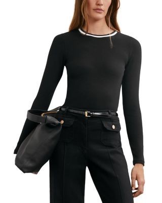 Reiss Tilly Long Sleeve Ribbed Tee