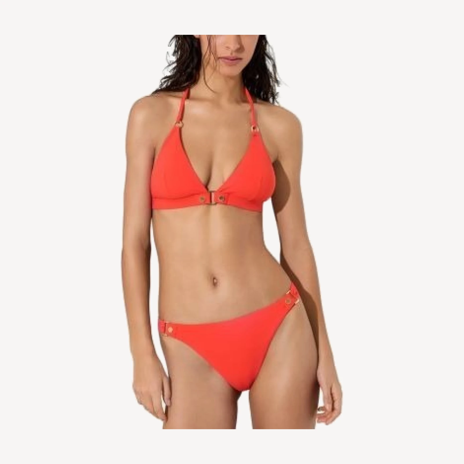 Reiss Metallic Ring Halter Bikini Top