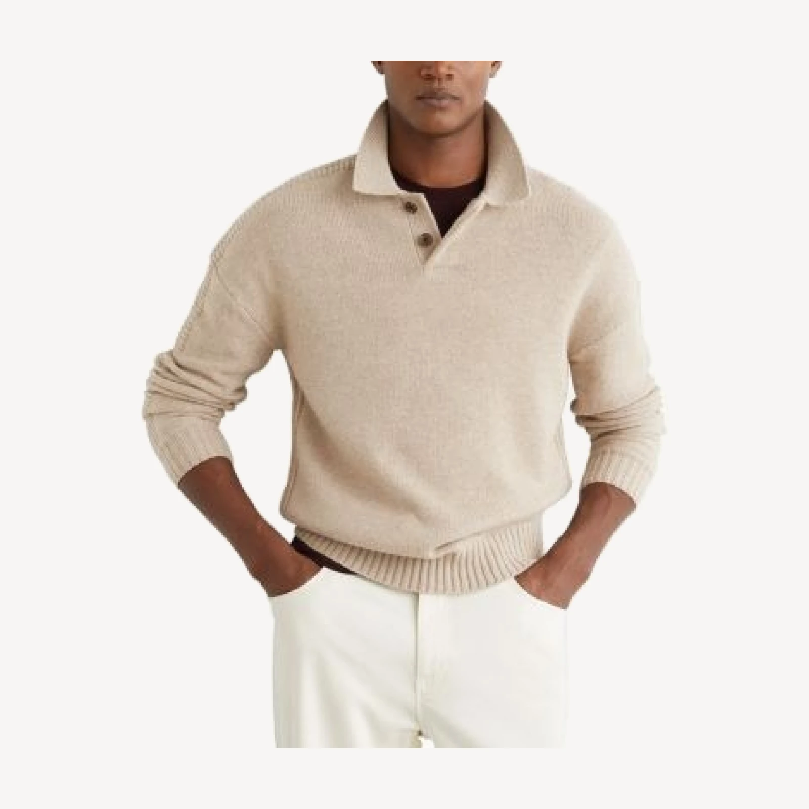 Reiss Ribbed Button Sweater