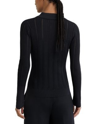 Reiss Harri Stitch Button Detail Knitted Top