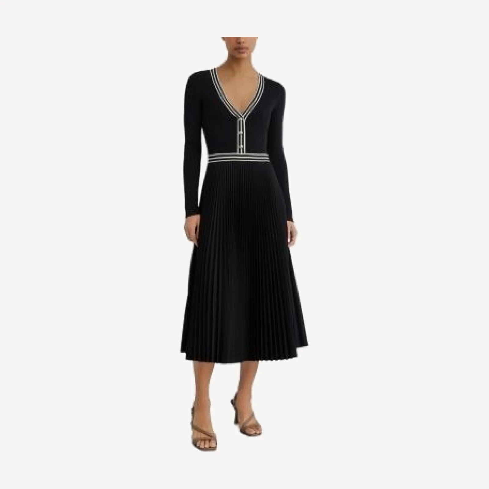 Reiss Gaia Knit Woven Mix Dress