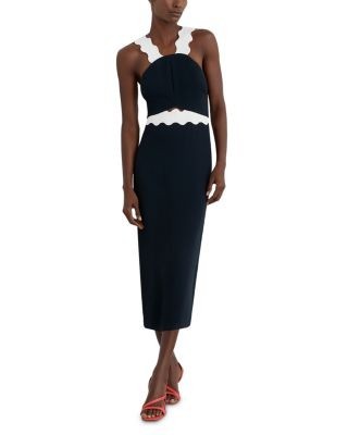 Reiss Dillon Contrast Bodycon Midi Dress