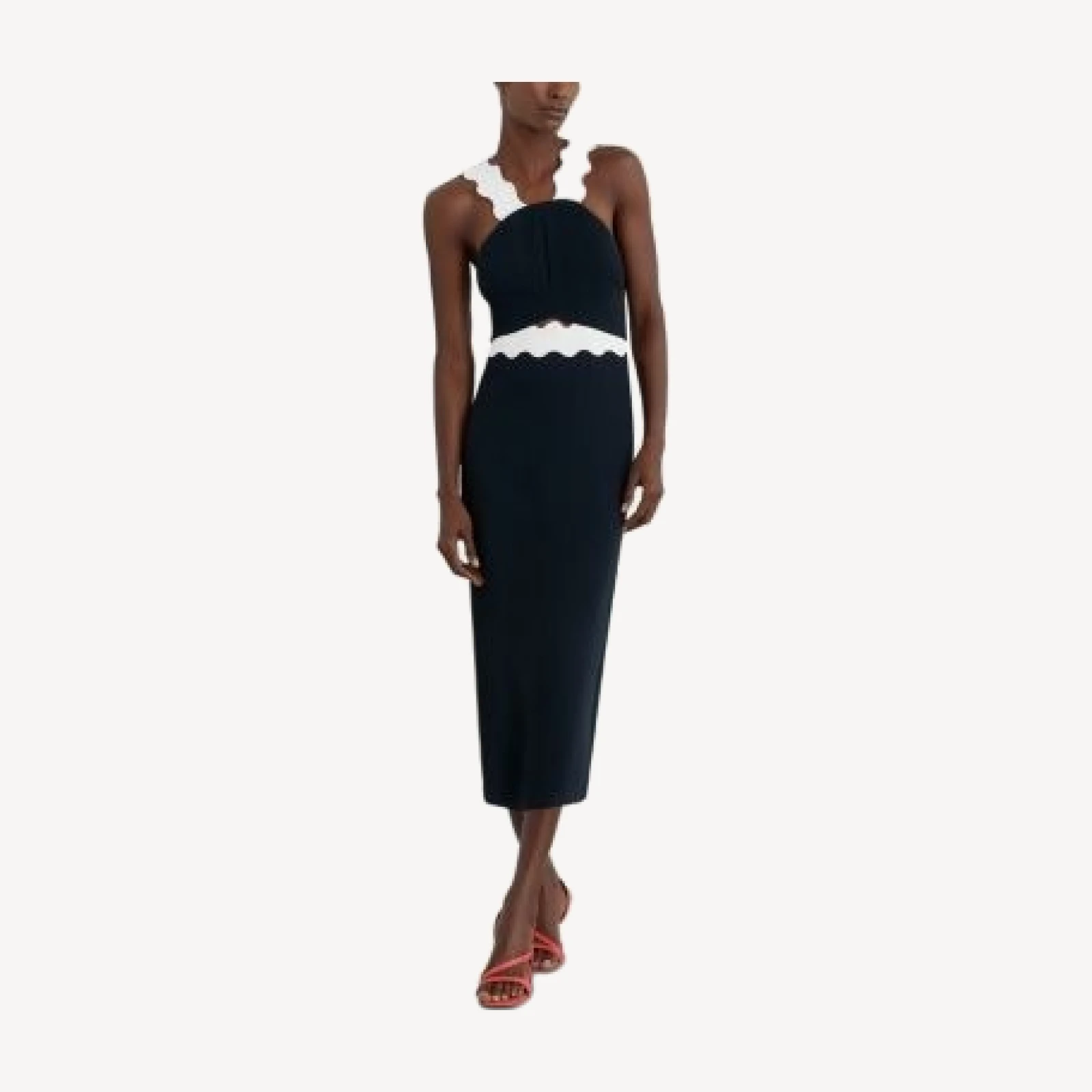 Reiss Dillon Contrast Bodycon Midi Dress