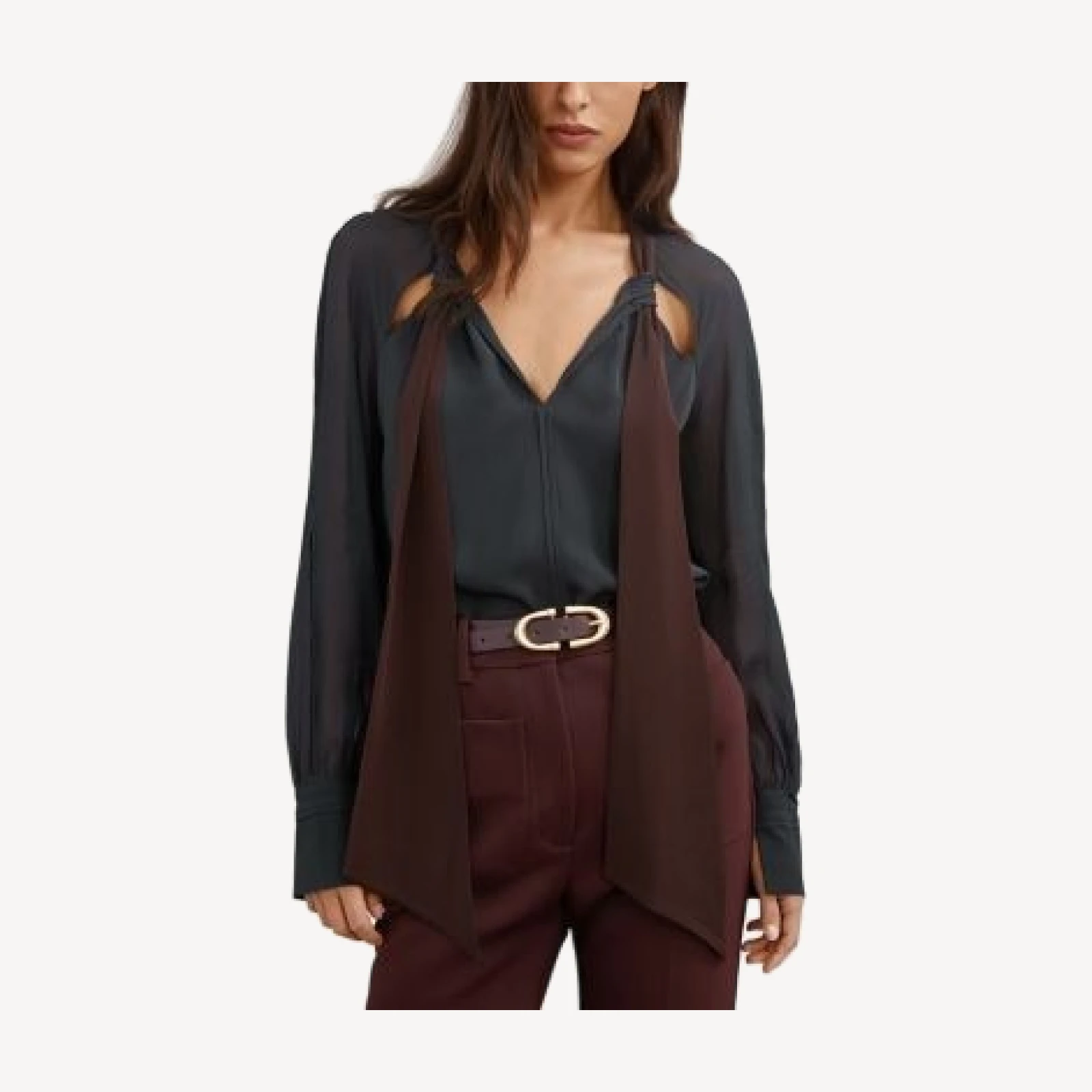 Reiss Jasmine Tie Neck Blouse