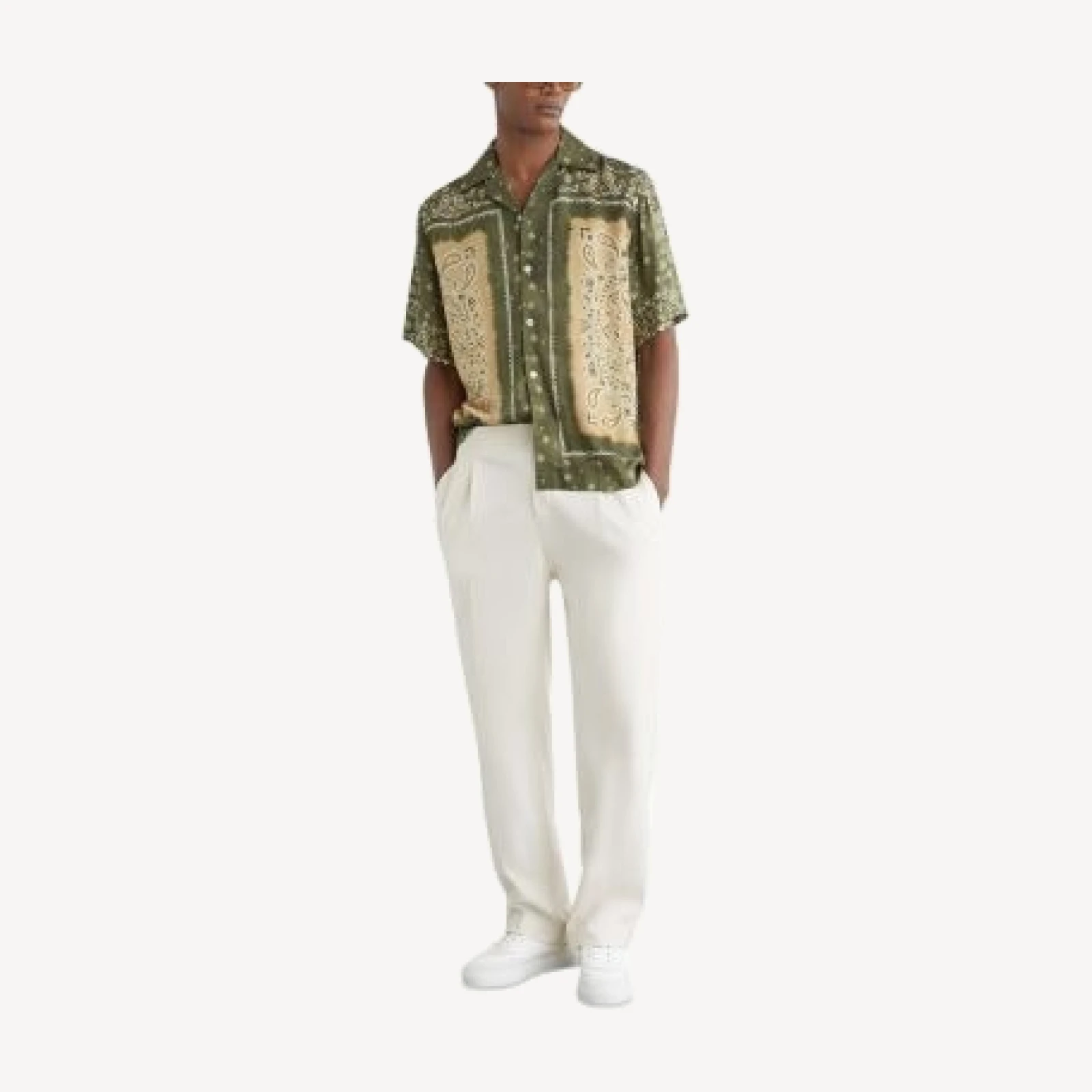Reiss Vicente Short Sleeve Paisley Print Cuban Shirt