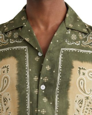 Reiss Vicente Short Sleeve Paisley Print Cuban Shirt