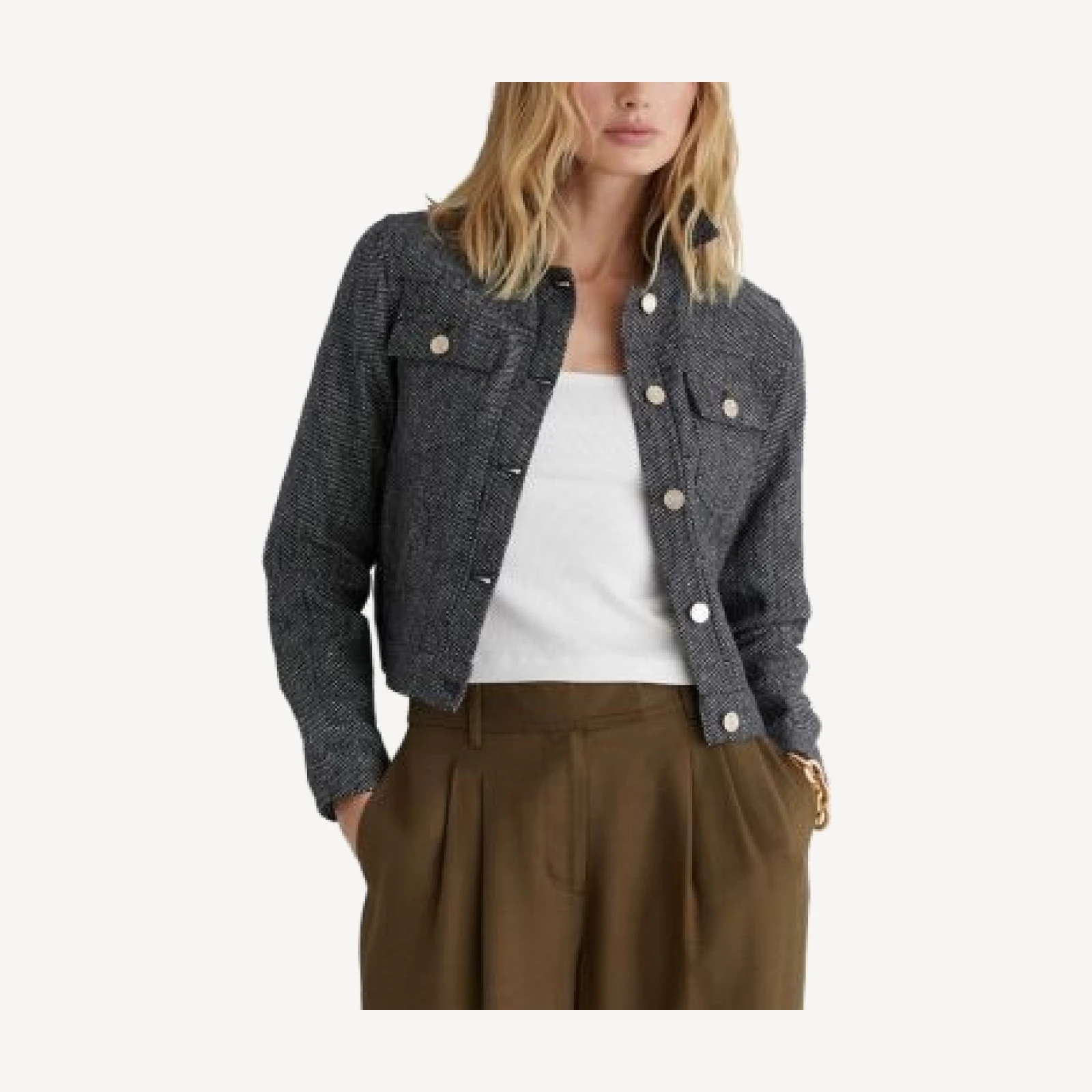 Reiss Bree Textured Trucker Jacket