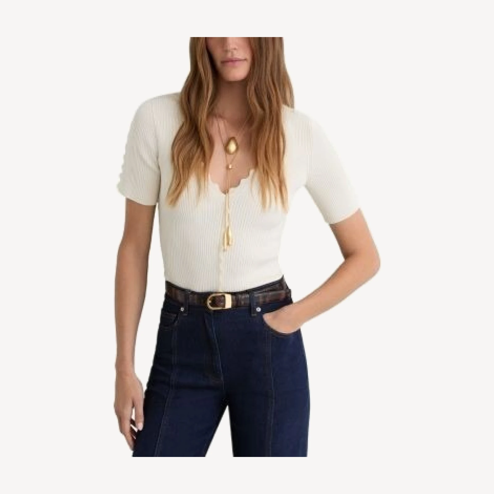 Reiss Marcy Scalloped Edge Top