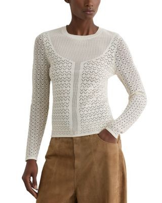 Reiss Bella Pointelle Knit Top