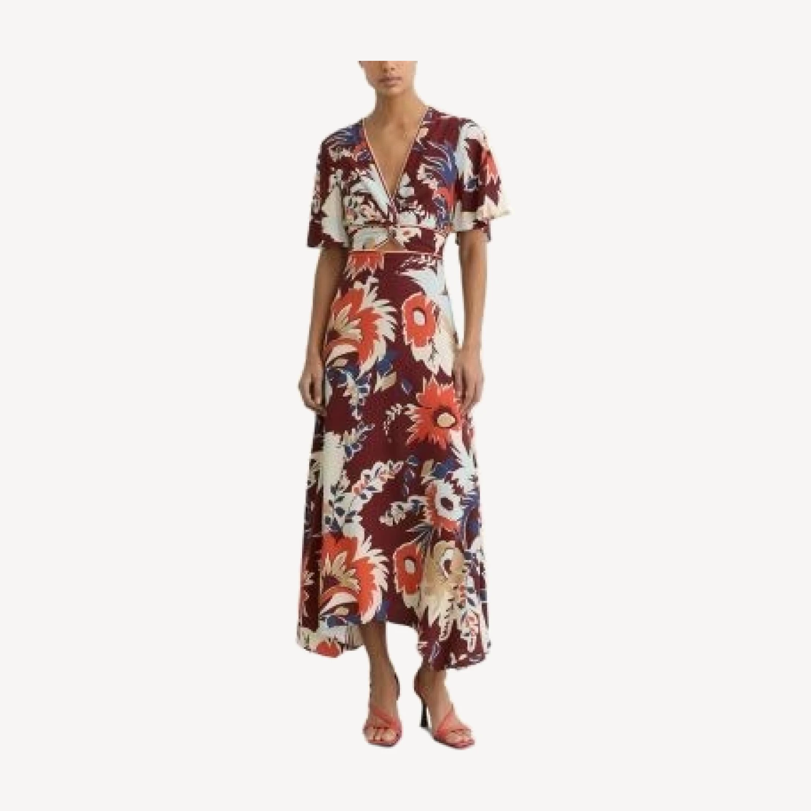 Reiss Asha Printed Midi Dress