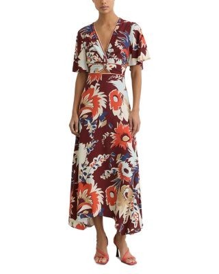 Reiss Asha Printed Midi Dress