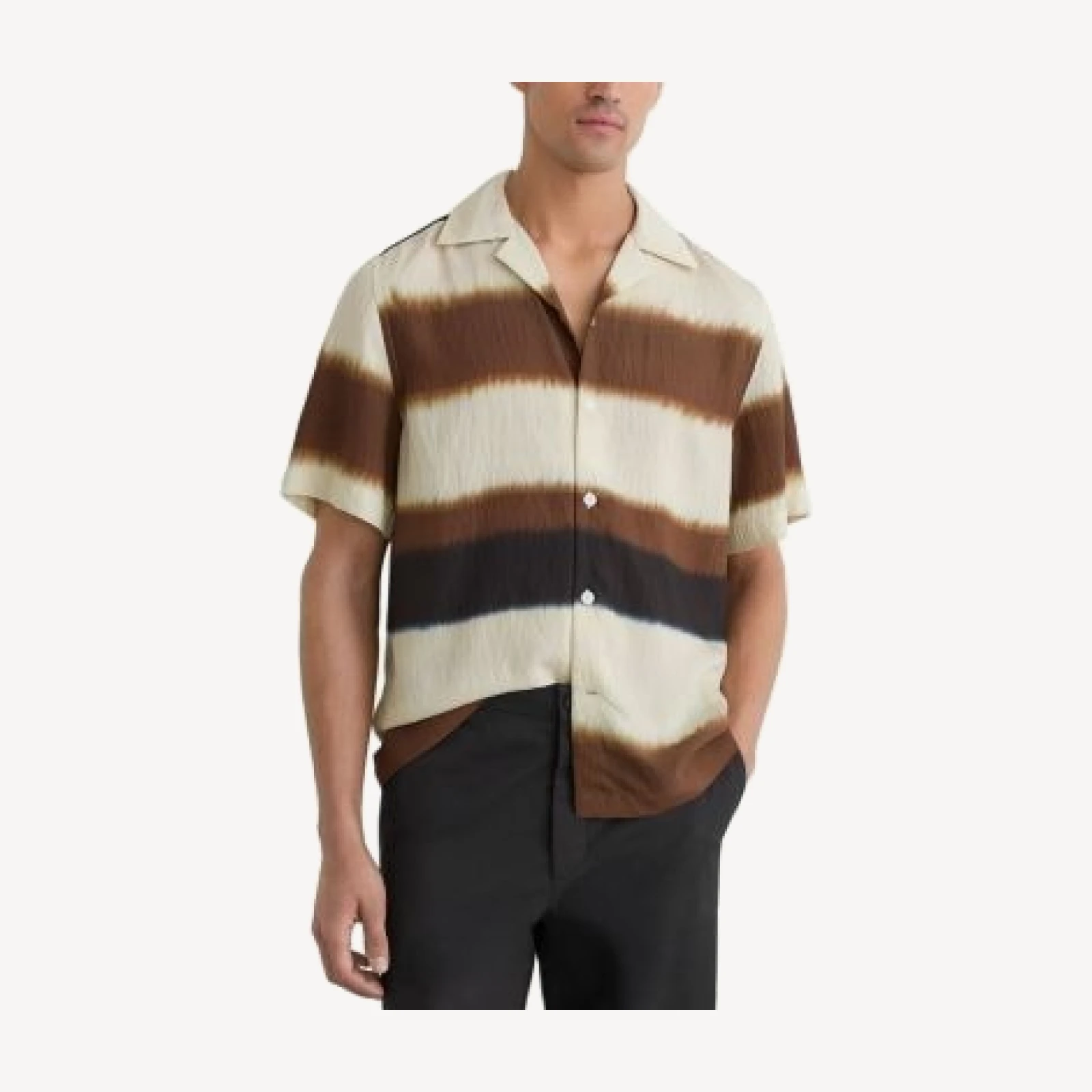 Reiss Salem Printed Block Stripe Shirt