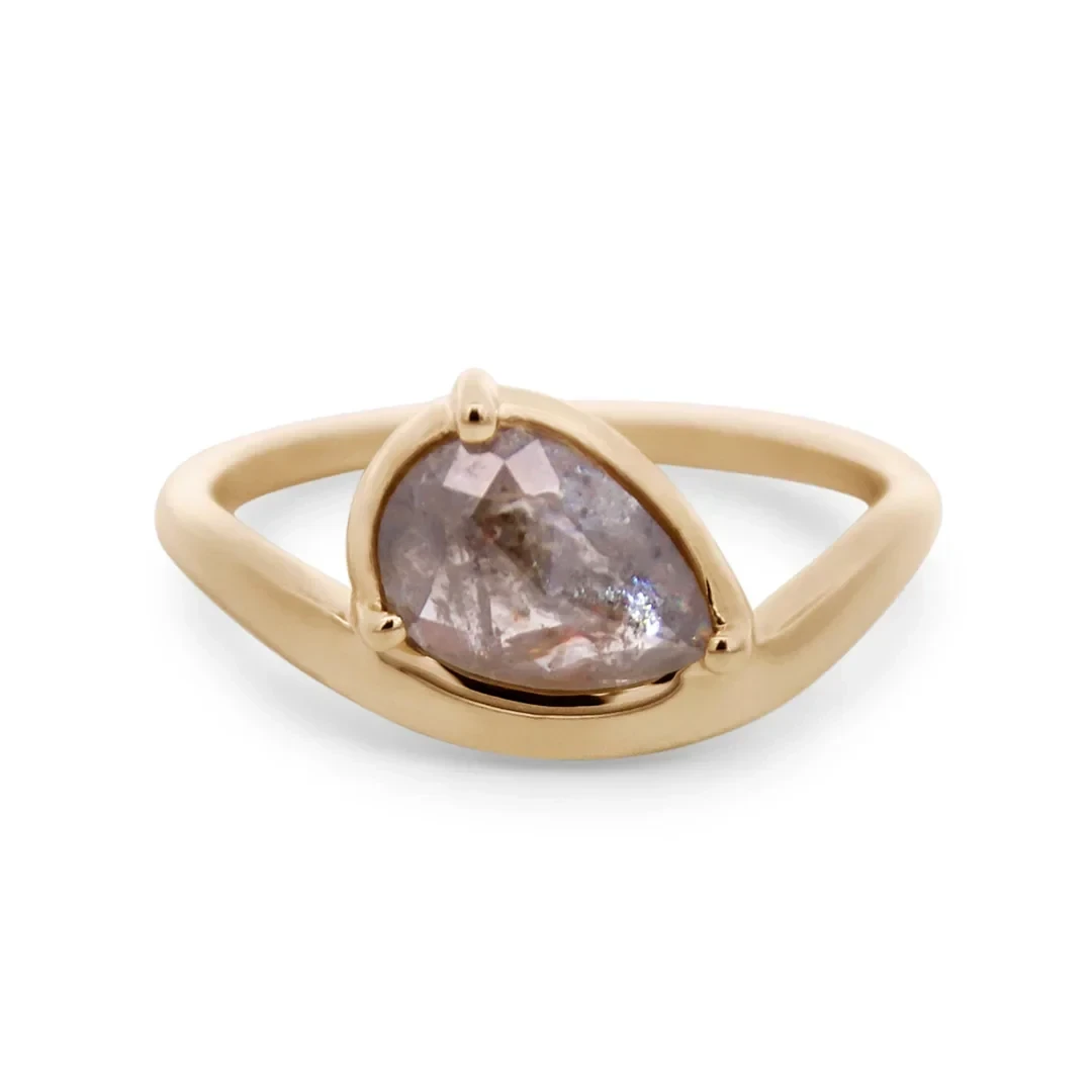 Sway Ring - Yellow Gold & Grey Diamond (1.17ct)