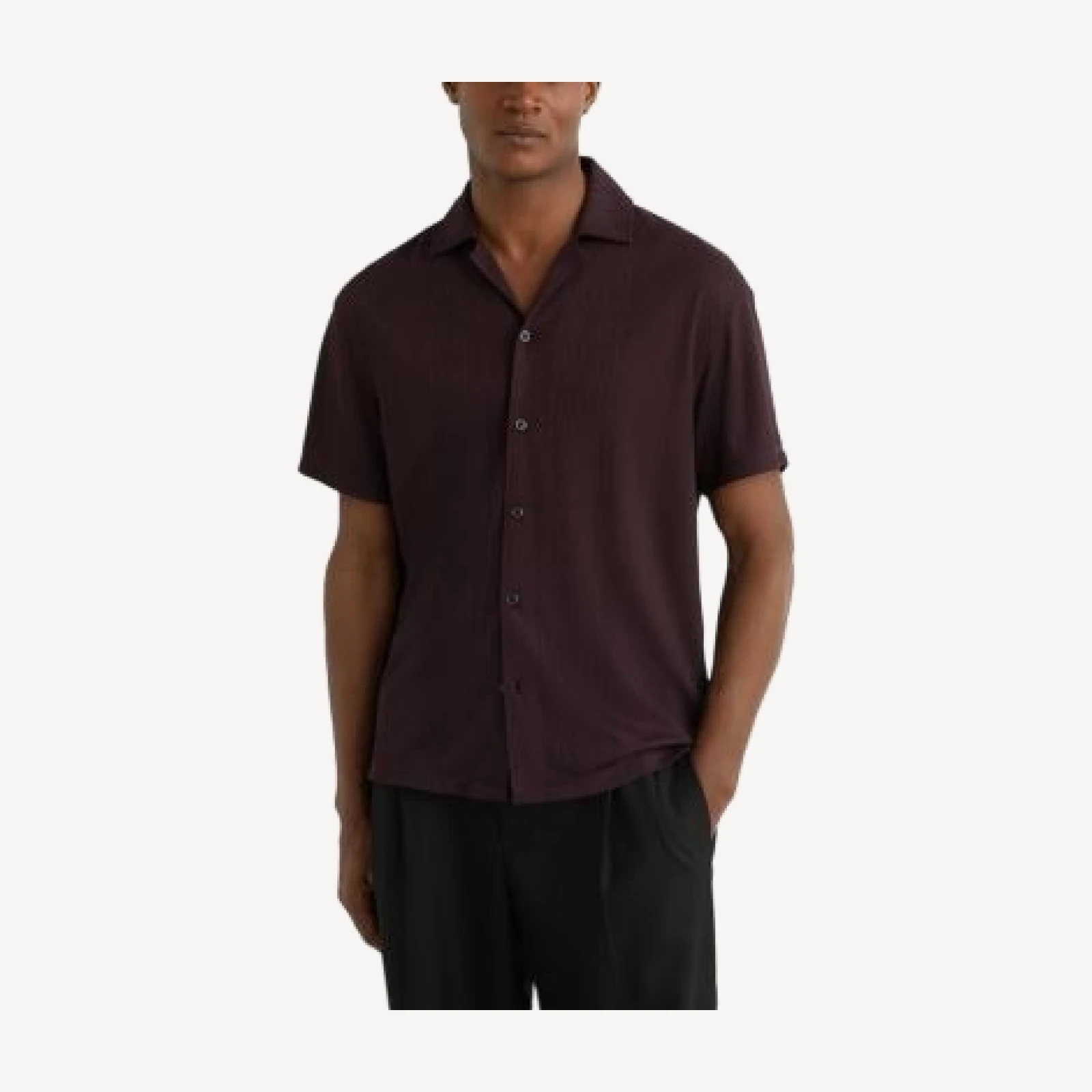 Reiss Ando Jacquard Knit Camp Shirt