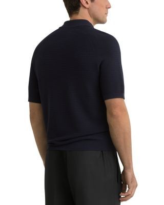 Reiss Estate Regular Fit Half Zip Textured Polo Shirt