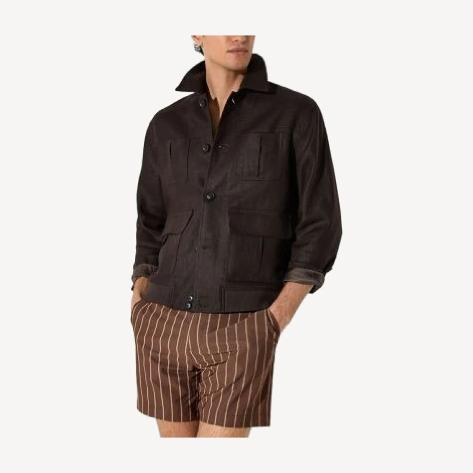 Reiss Presley Side Adjuster 12.5 Pinstripe Swim Shorts