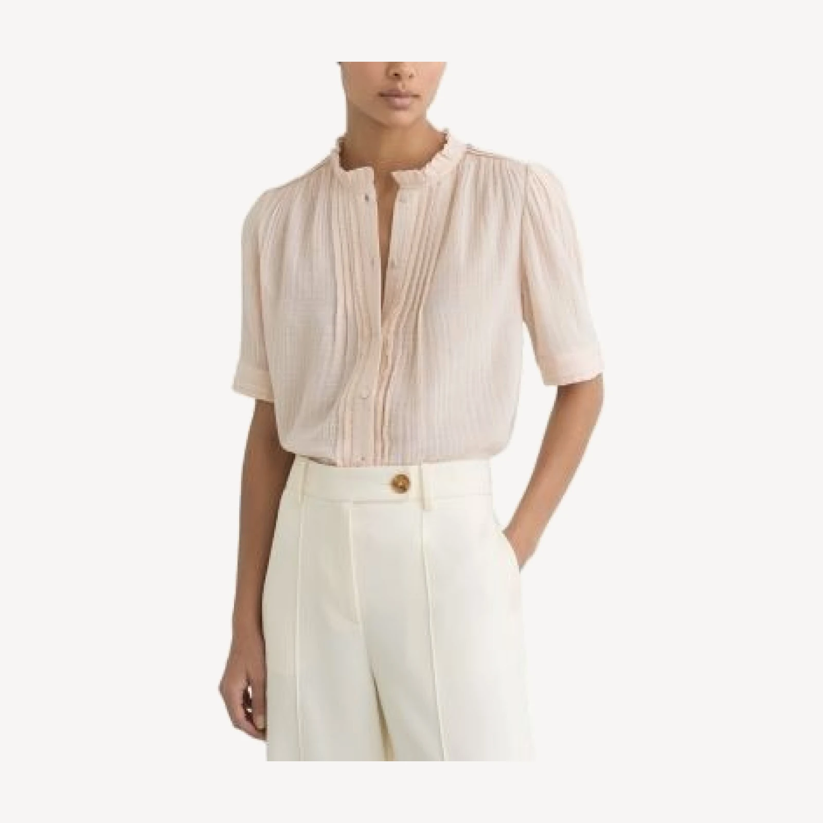 Reiss Frill Short Sleeve Top