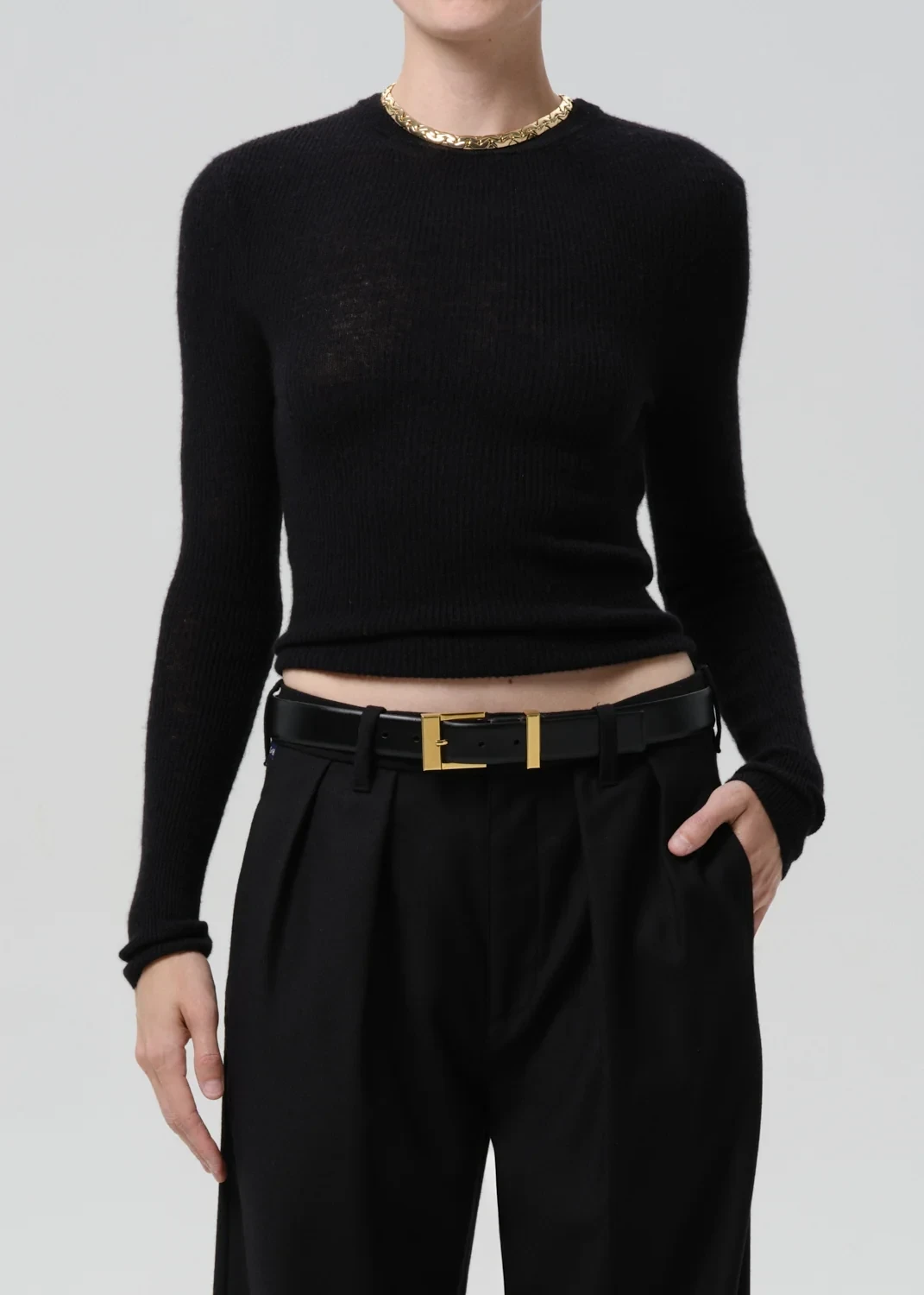 Alessia Crewneck Sweater in Black