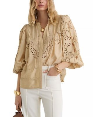 Reiss Rhiannon Cut Out Lace Blouse