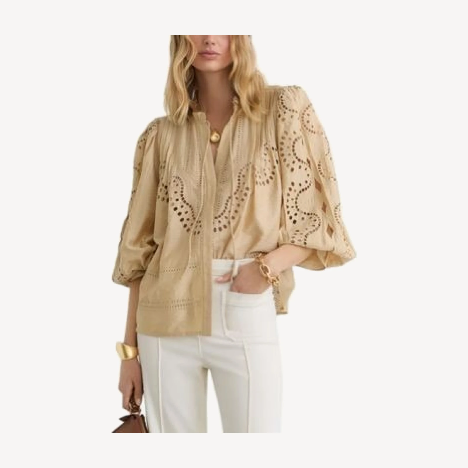 Reiss Rhiannon Cut Out Lace Blouse