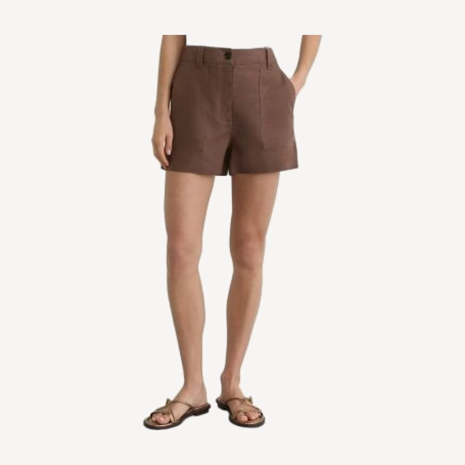 Reiss Ashby High Rise Linen Shorts