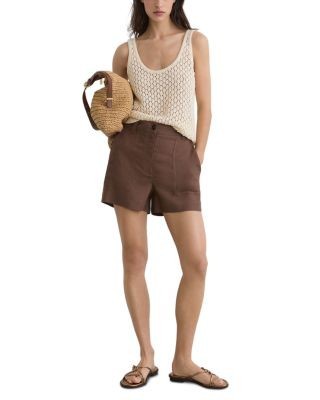 Reiss Ashby High Rise Linen Shorts