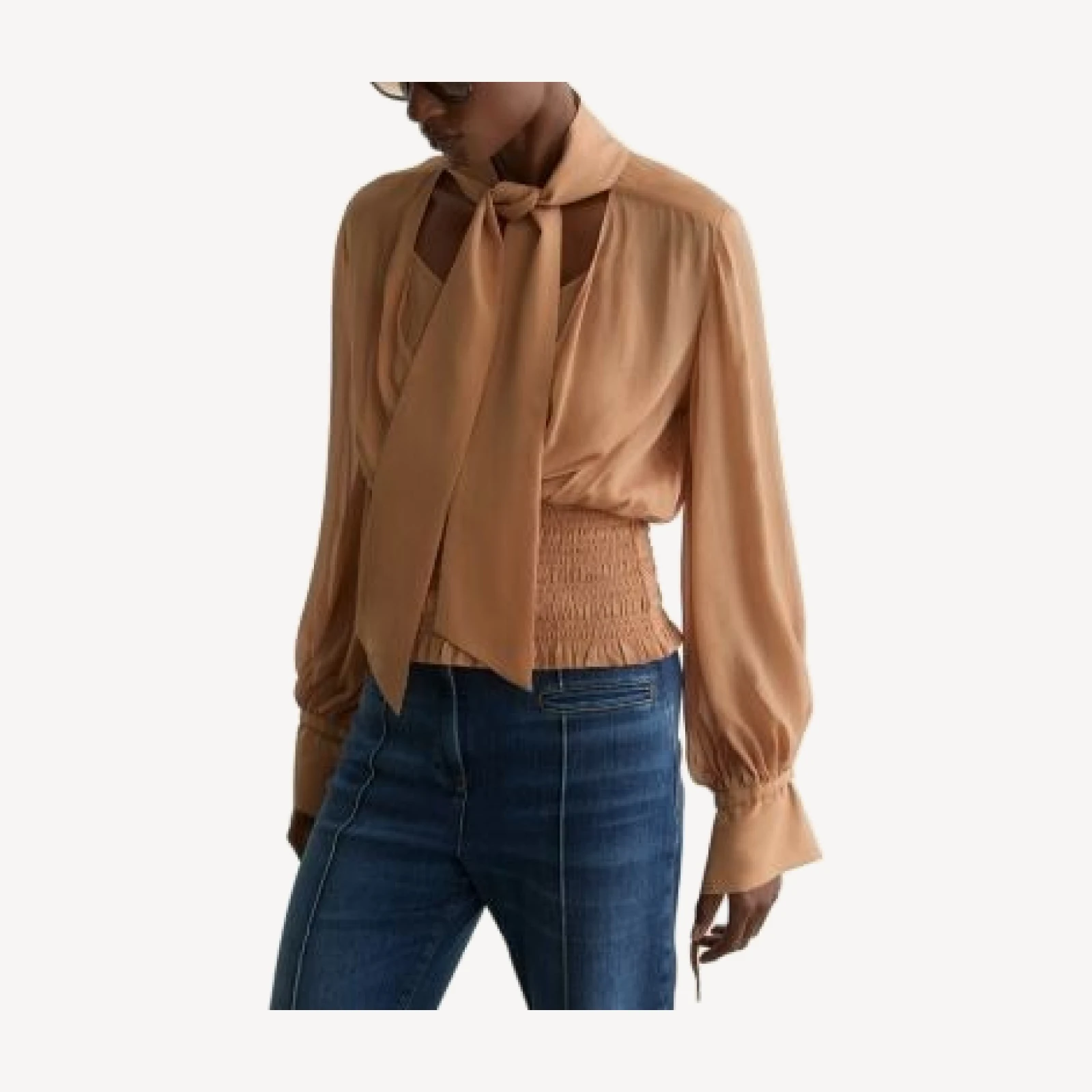 Reiss Phoebe Tie Neck Blouse