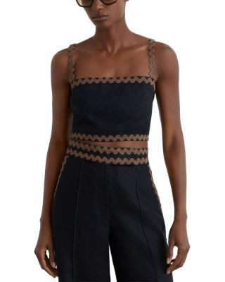 Reiss Mila Linen Crop Top