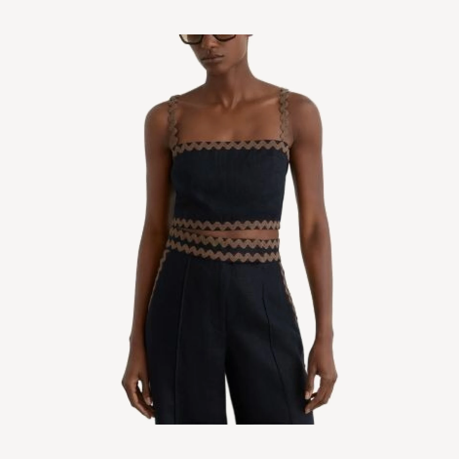 Reiss Mila Linen Crop Top