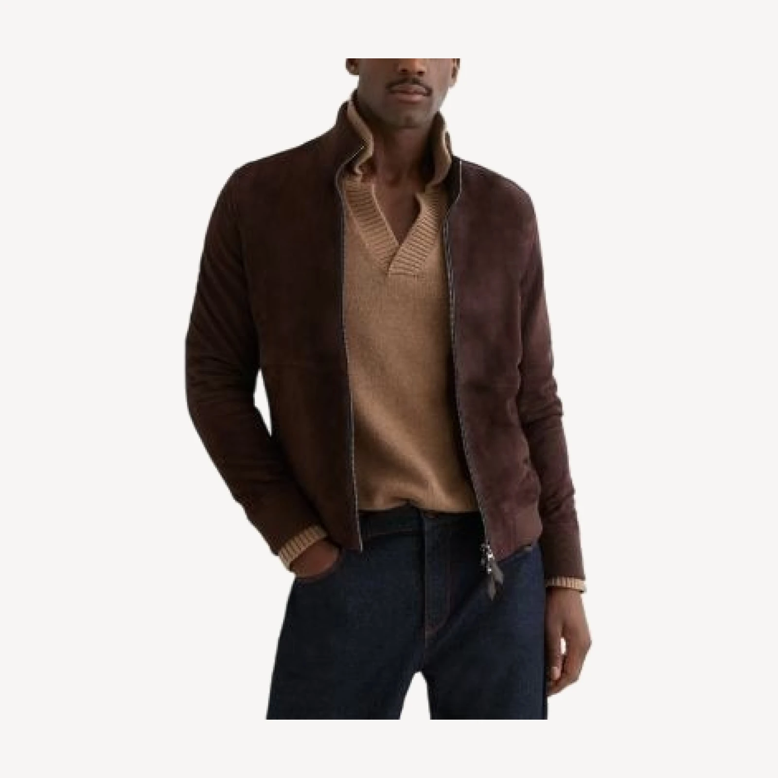 Reiss Suede Zip Through Jacket
