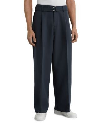 Reiss Relaxed Wide Leg Logo Pleat Trousers