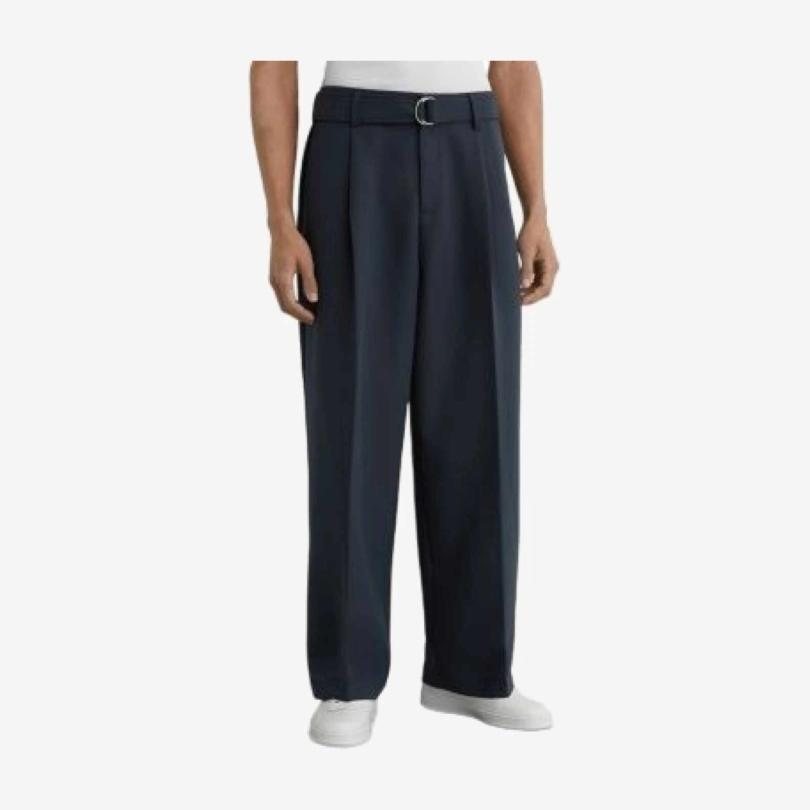Reiss Relaxed Wide Leg Logo Pleat Trousers