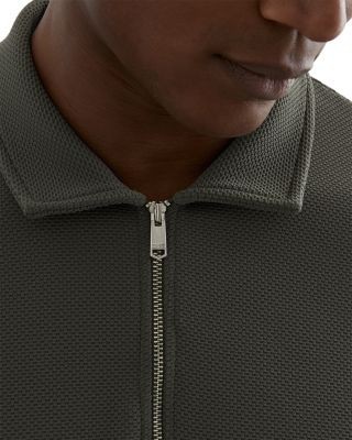 Reiss Forno Half Zip Textured Polo Shirt