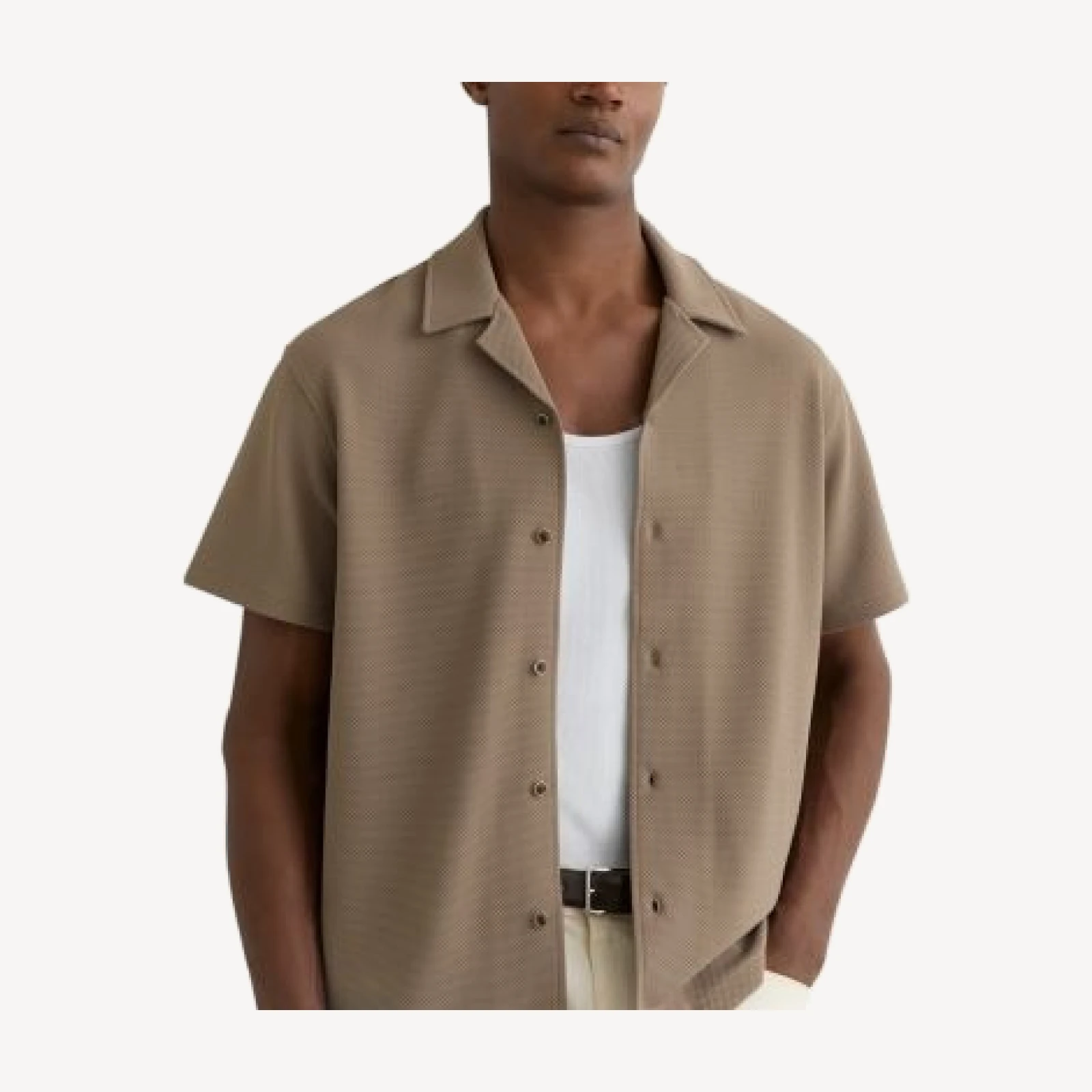 Reiss Short Sleeve Textured Cuban Shirt