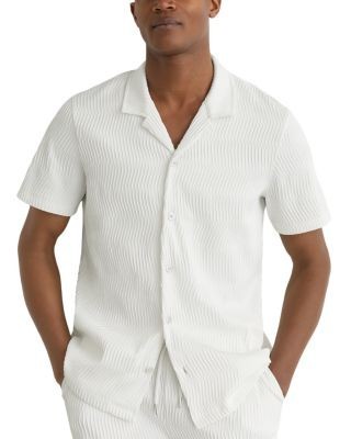 Reiss Aleo Short Sleeve Textured Wave Cuban Shirt