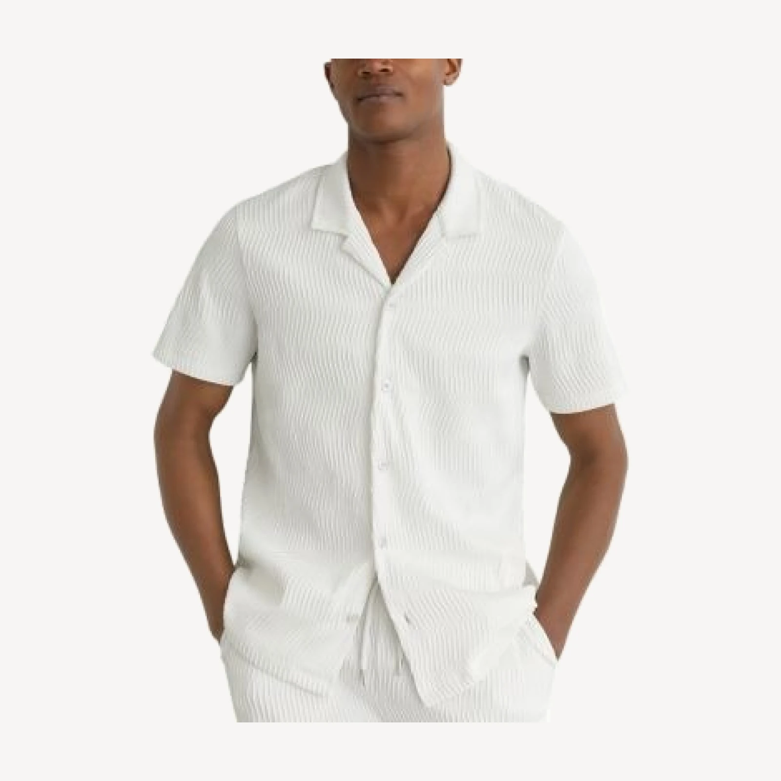 Reiss Aleo Short Sleeve Textured Wave Cuban Shirt