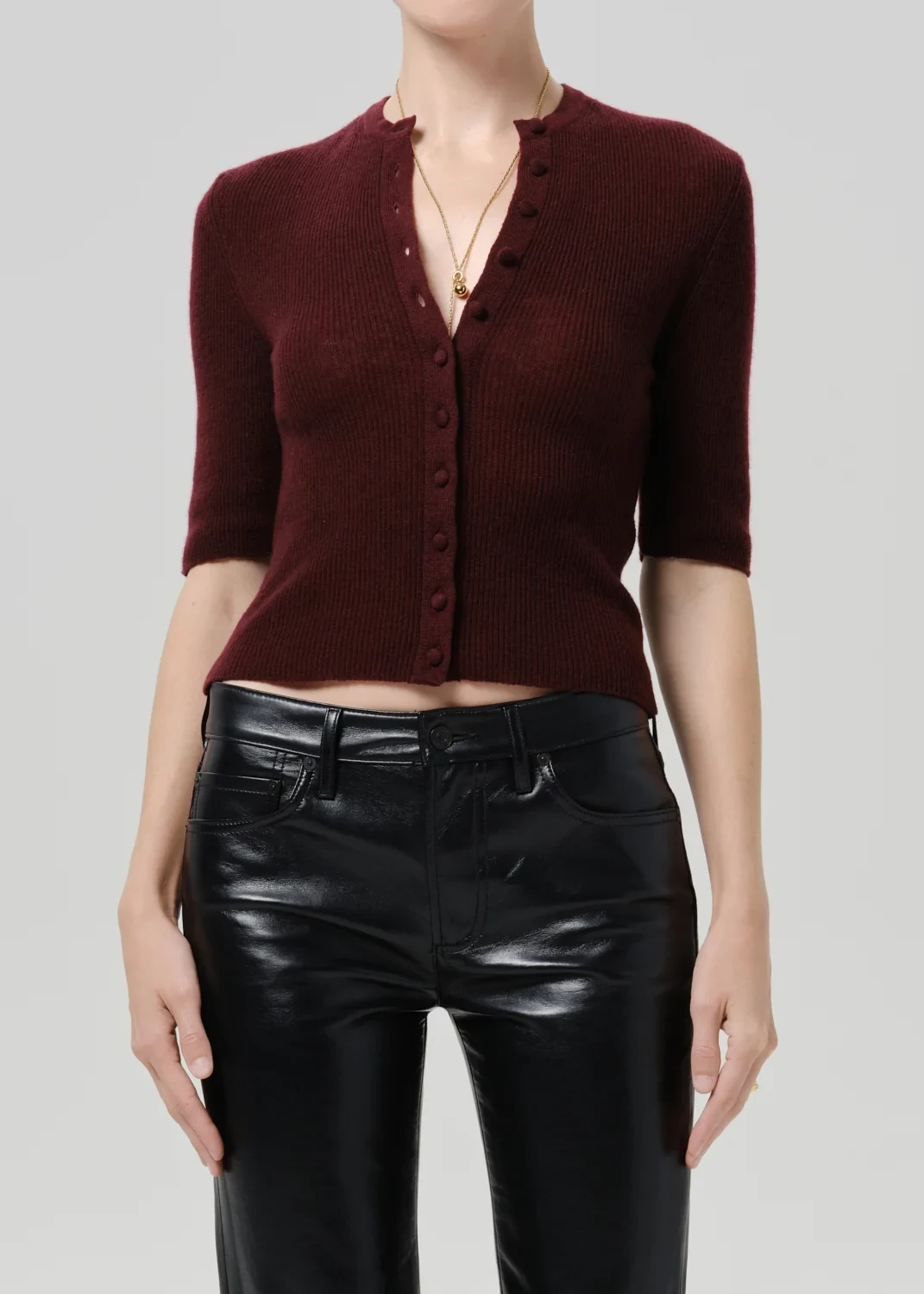 Tabitha Cardigan Sweater in Burgundy