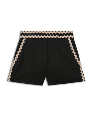 Reiss Linen Wave Trim Shorts
