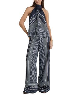 Reiss Petite Anna Wide Leg Printed Trousers