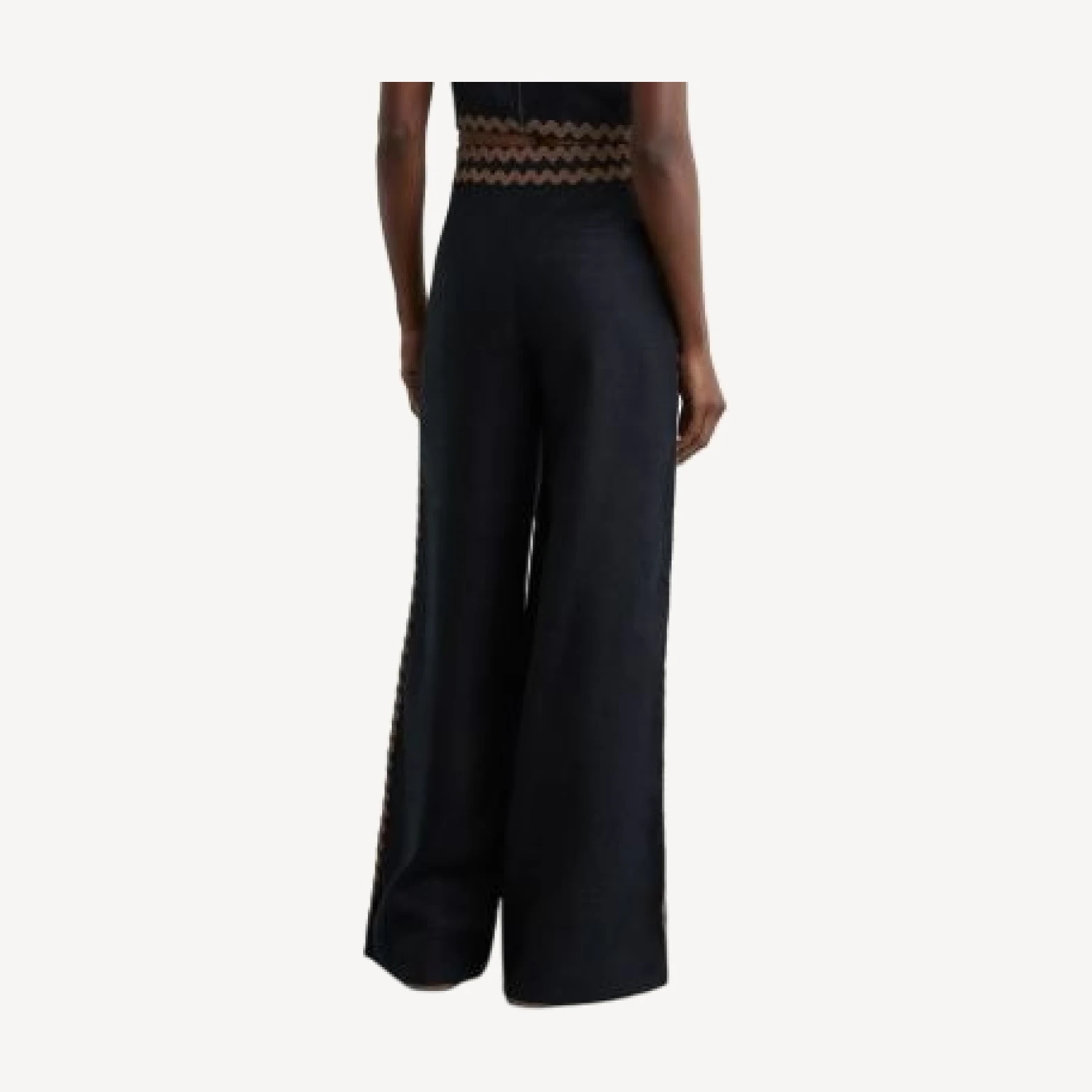 Reiss Mila Linen Wave Trim Pants