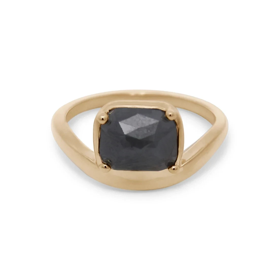 Sway Ring - Yellow Gold & Grey Diamond (1.52ct)