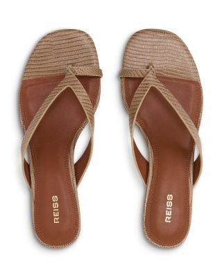 Reiss Women's Mia Kitten Heel Thong Sandals