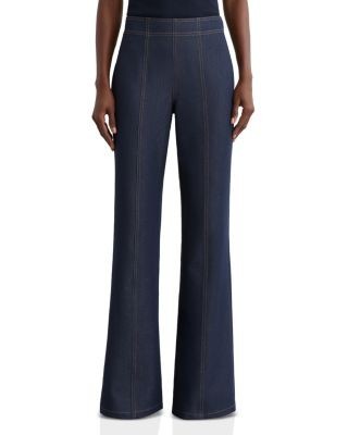 Reiss Edie Mid Rise Flare Leg Jeans in Dark Blue
