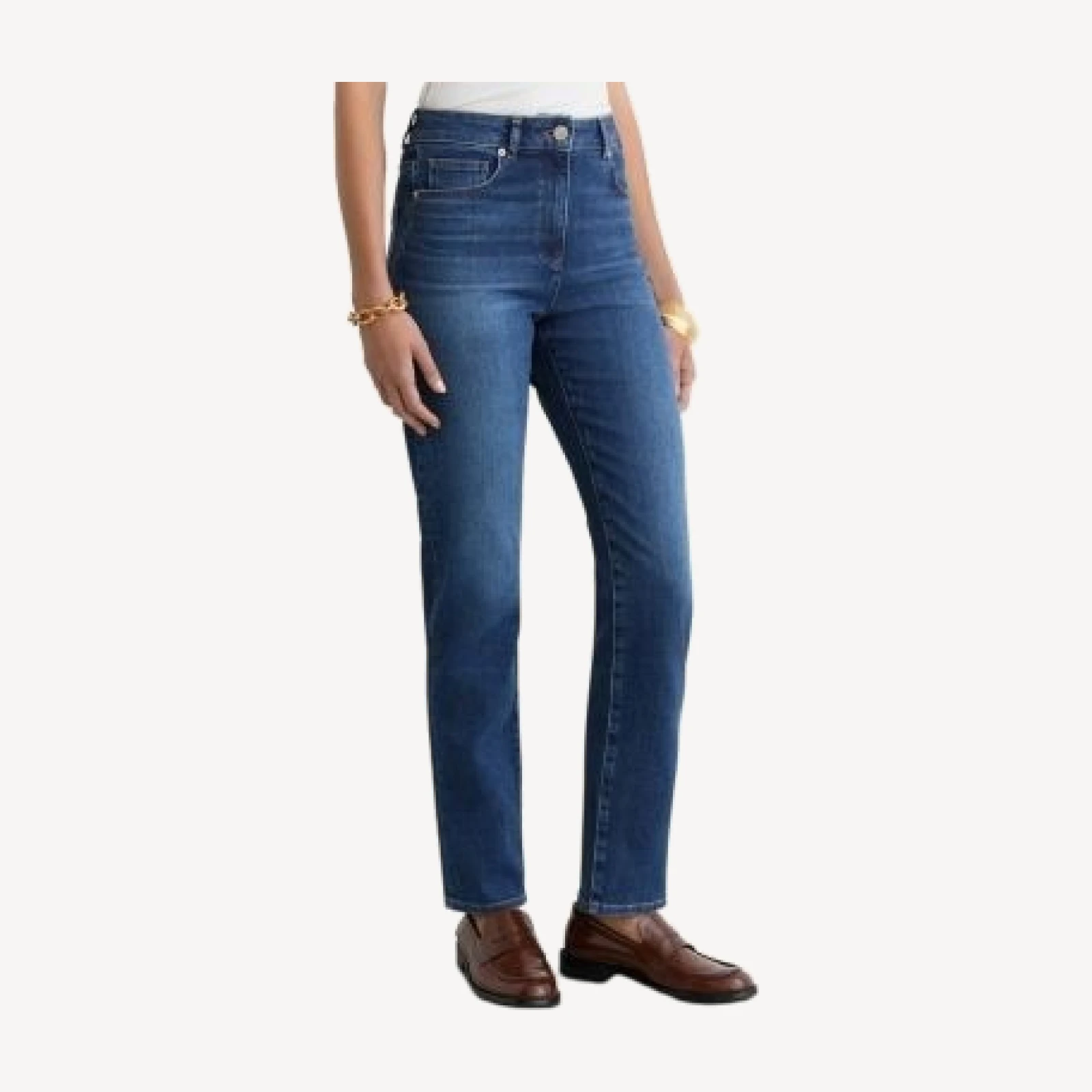 Reiss Isabel Mid Rise Slim Jeans in Mid Blue