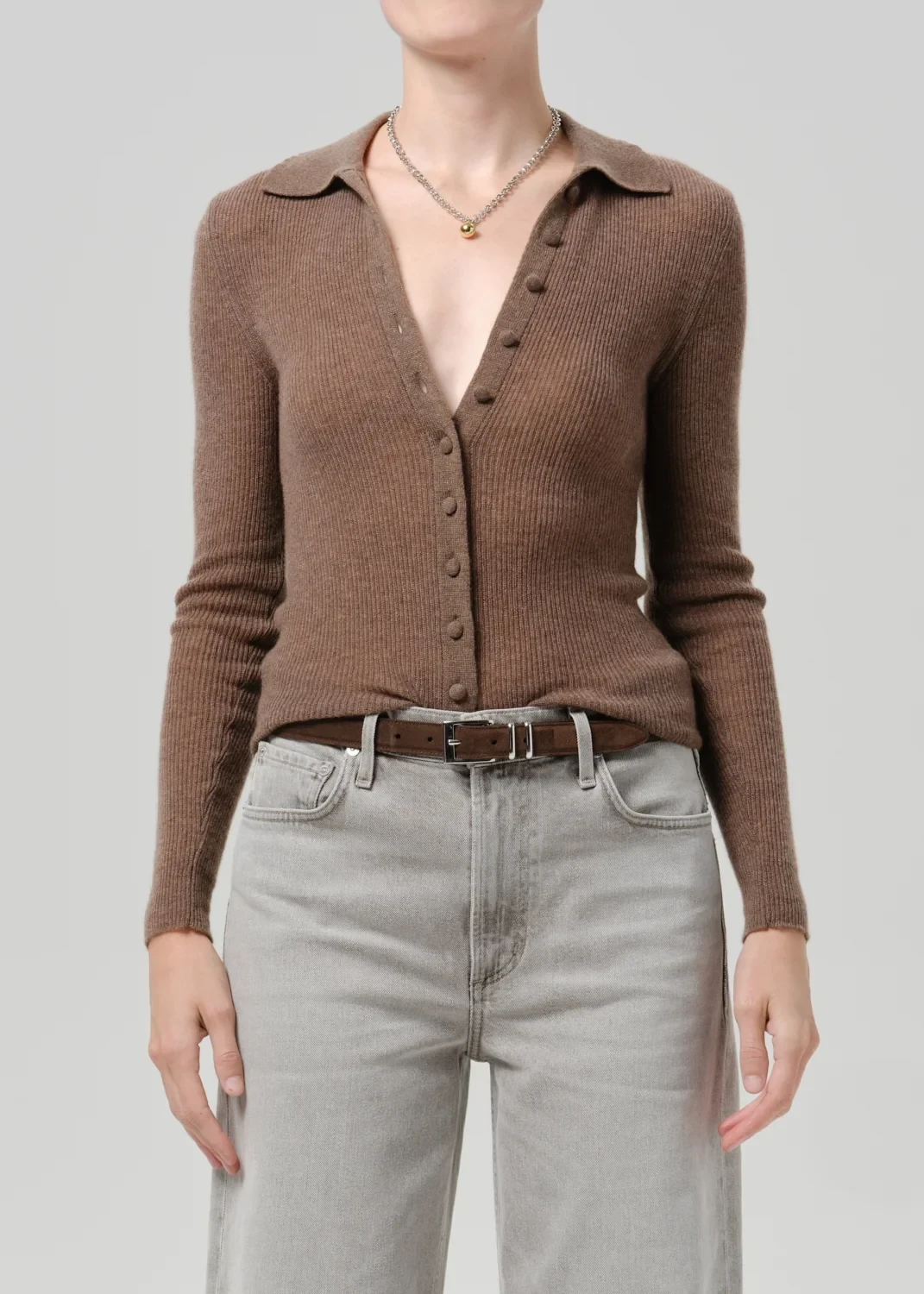 Paloma Cardigan Sweater in Mushroom