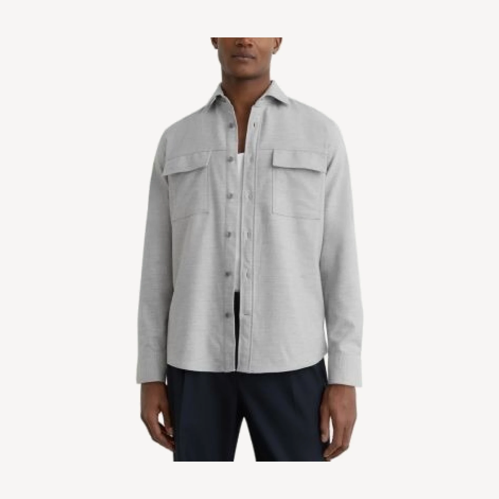 Reiss Regular Fit Grey Pocket Shirt