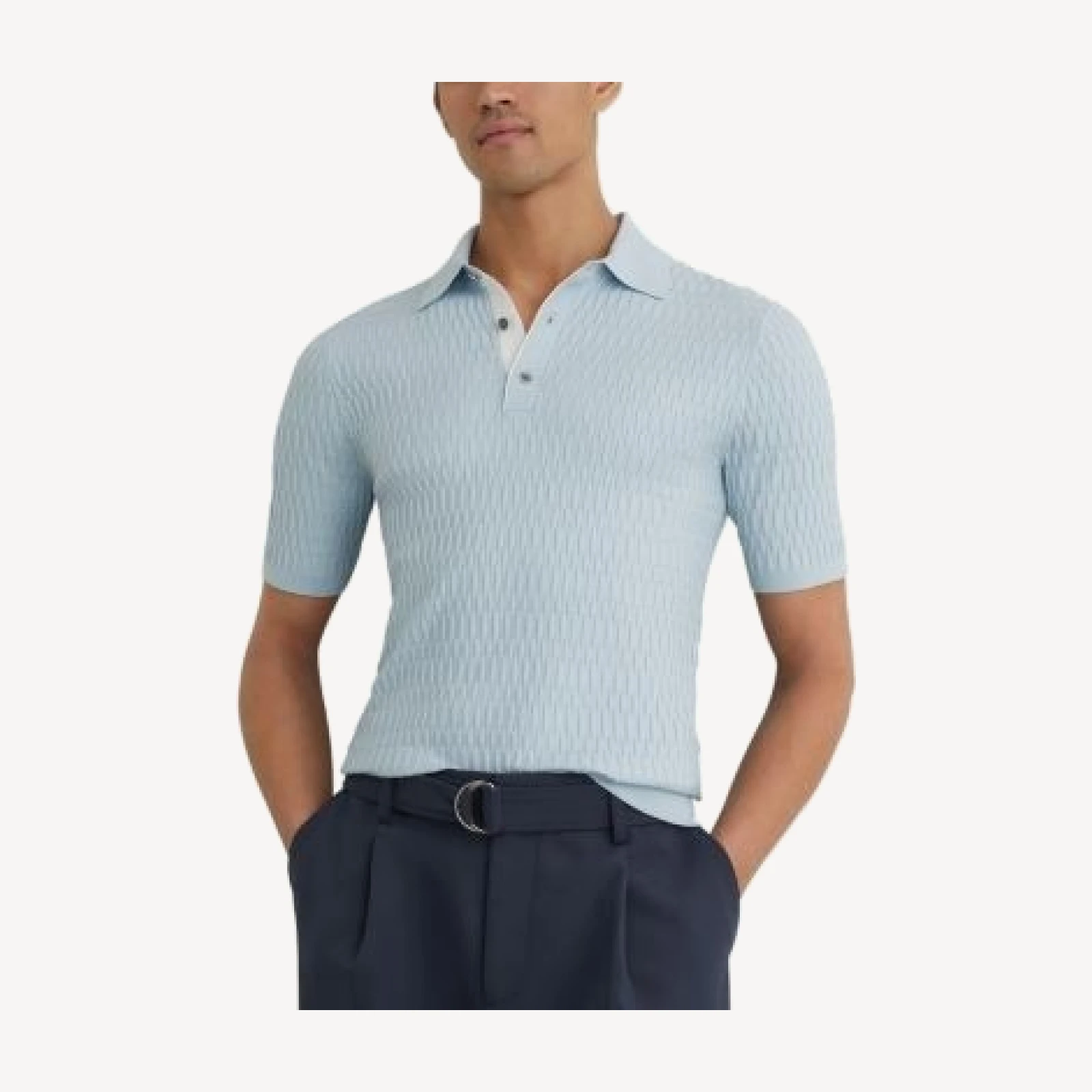 Reiss Era Short Sleeve Textured Sweater Polo